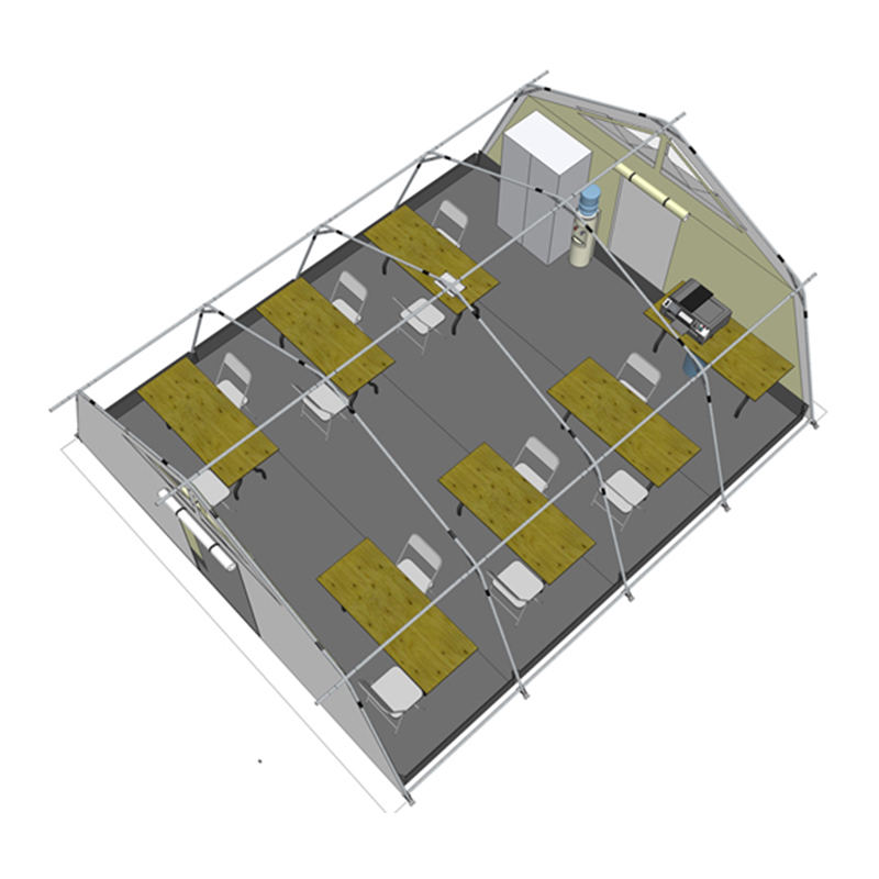 Puball Mol Ilchuspóireach Caighdeánach UNICEF 42m² le Clúdach Scáthaigh Comhtháite/inbhainte