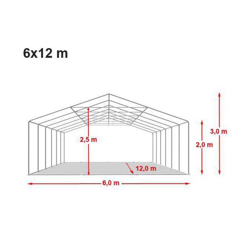 Marquee Ócáid Allamuigh PVC só 6x12m