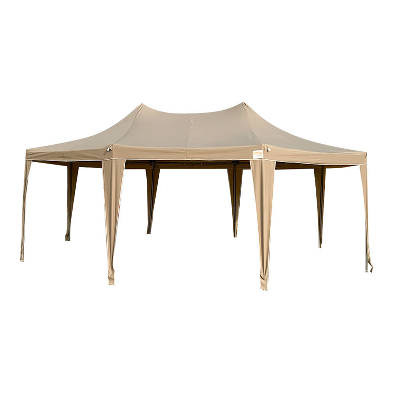 5x6.8m Pagoda Traidisiúnta Octagonal Uiscedhíonach Phuball Gazebo Pailliún PVC