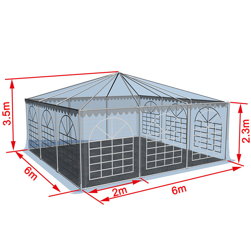 6x6-2.3m Pagoda Marquee PVC Pop Up Ceannbhrait Ceannbhrat