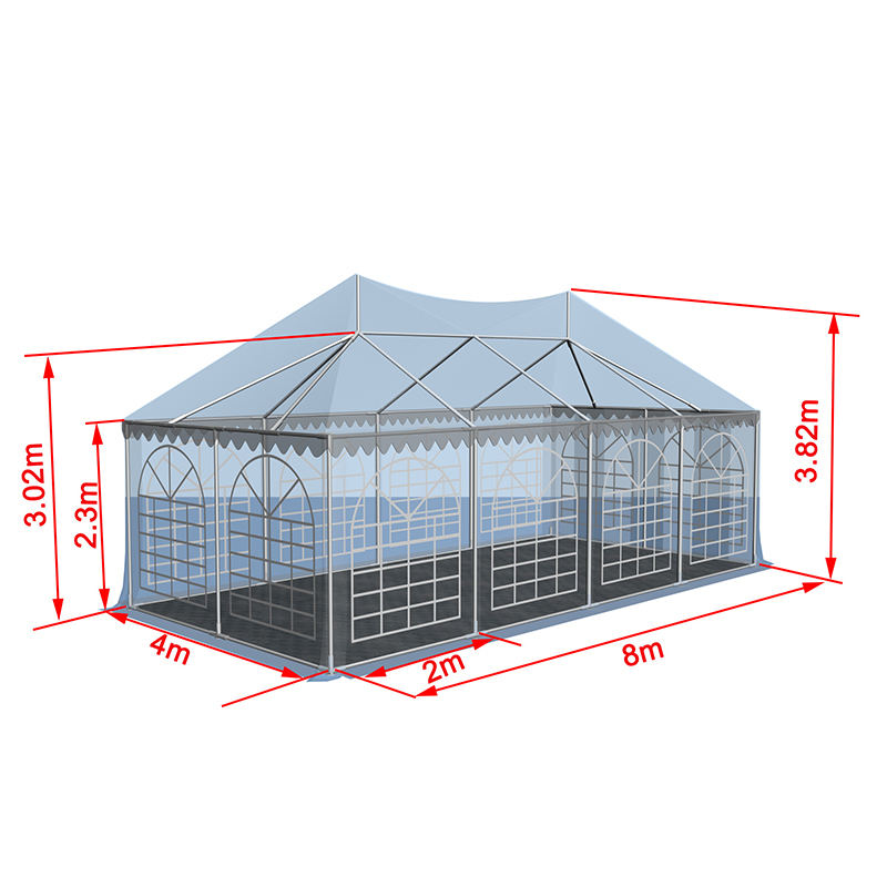 4x8-2.3m Marquee Cóisir Pagoda Buaic Dúbailte Lasmuigh